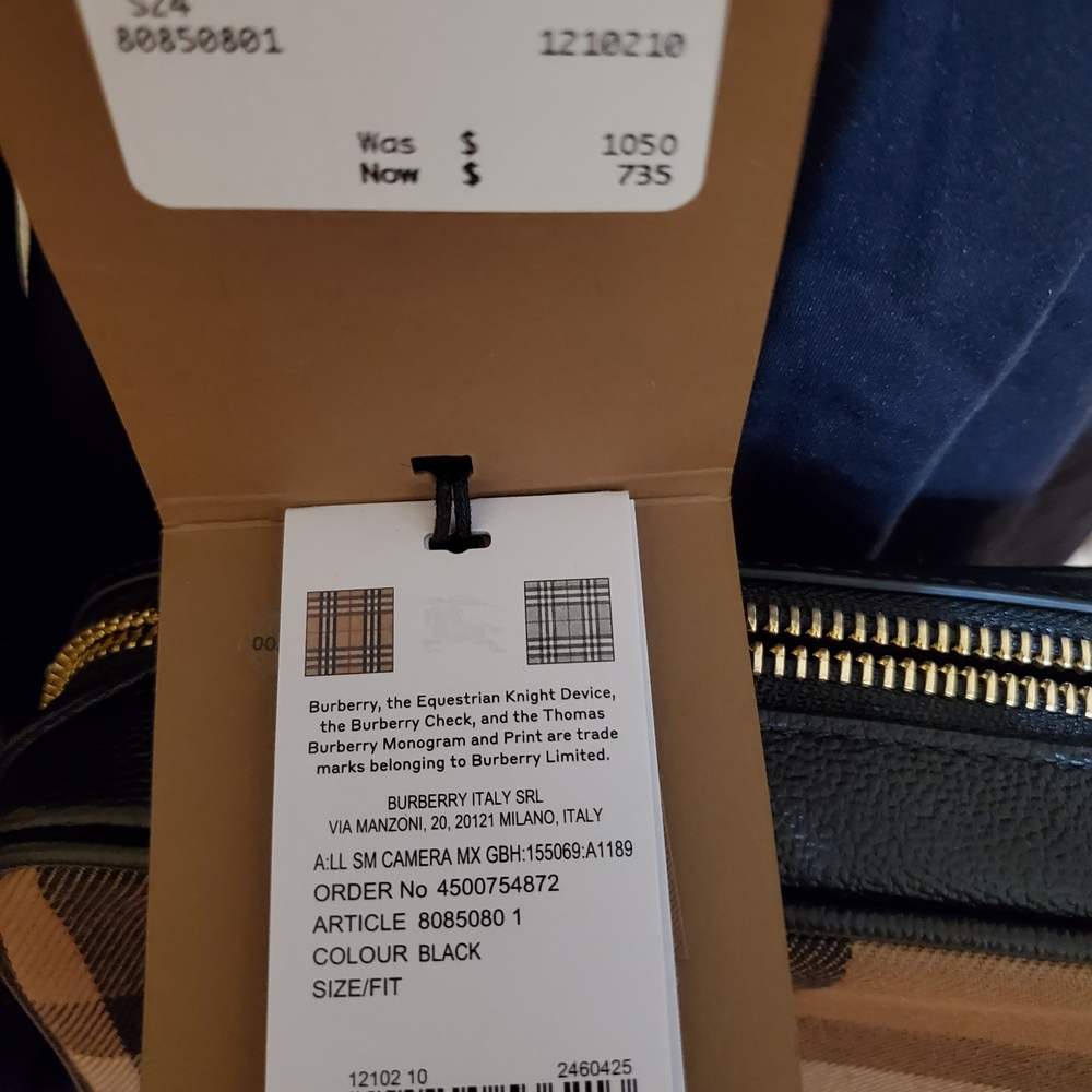 Burberry Crossbody Bag in Tan, Black & Red Check - Picture 6 of 8